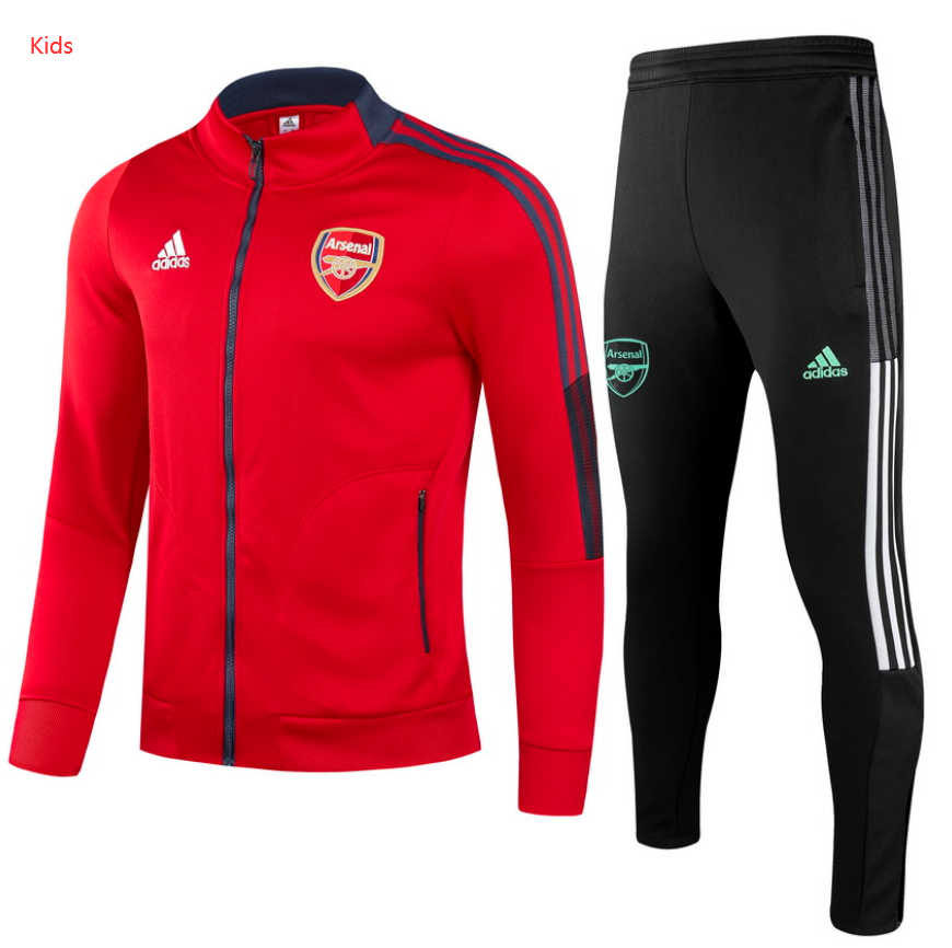 Kids 2021/22 Arsenal Red Training Kits Youth Jacket with Pants